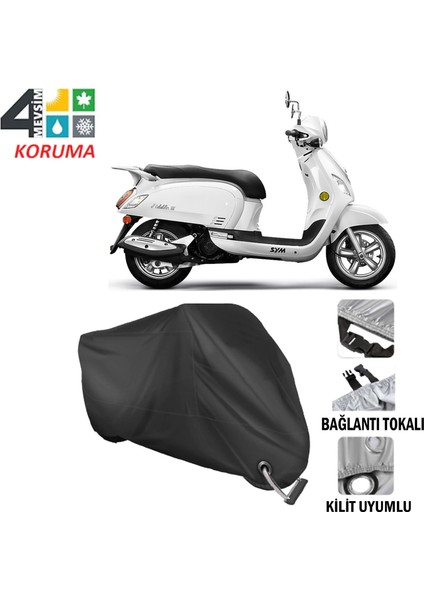 Sym Fiddle 3 200 I Branda Motosiklet Brandası Bağlantı ve Kilit Uyumlu Siyah