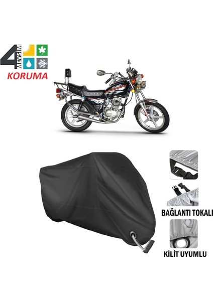 Kuba KB150-25 Max Branda Motosiklet Brandası Bağlantı ve Kilit Uyumlu Siyah