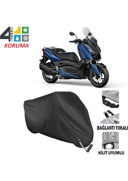 Yamaha Xmax 250 Abs Branda Motosiklet Brandası Bağlantı ve Kilit Uyumlu Siyah