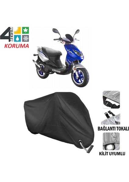 Keeway Focus 50 Branda Motosiklet Brandası Bağlantı ve Kilit Uyumlu Siyah