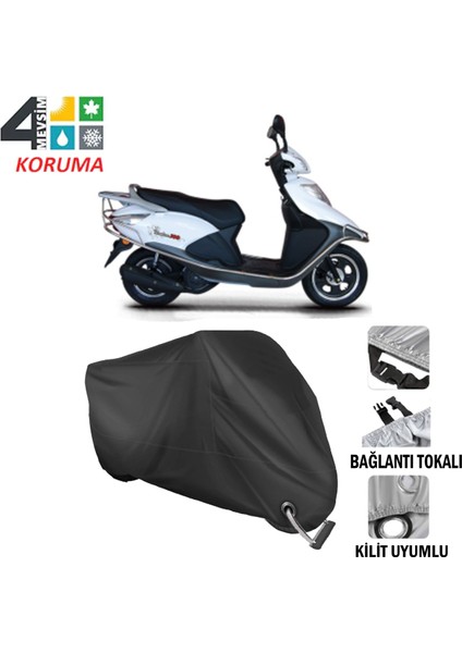 Kuba Raden 100 Branda Motosiklet Brandası Bağlantı ve Kilit Uyumlu Siyah