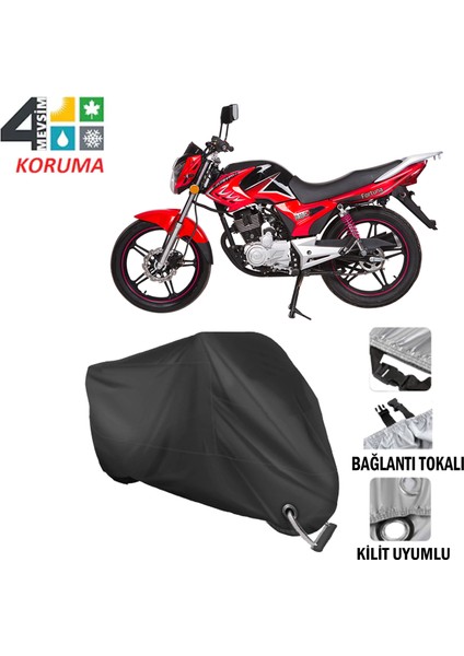 Rmg Fortuna Branda Motosiklet Brandası Bağlantı ve Kilit Uyumlu Siyah