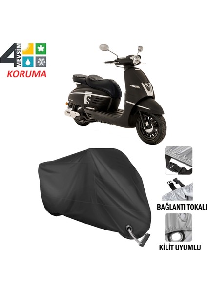 Peugeot Django 150 Branda Motosiklet Brandası Bağlantı ve Kilit Uyumlu Siyah