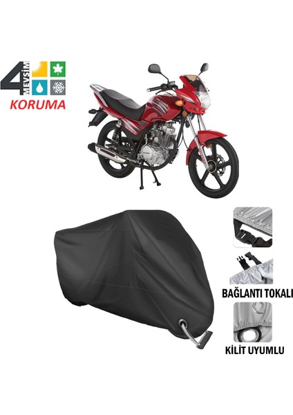 Salcano Tiger Speed 125 Branda Motosiklet Brandası Bağlantı ve Kilit Uyumlu Siyah