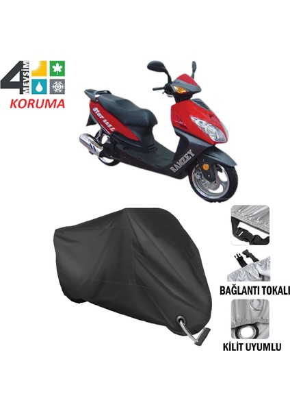 Ramzey Star 125 L Branda Motosiklet Brandası Bağlantı ve Kilit Uyumlu Siyah