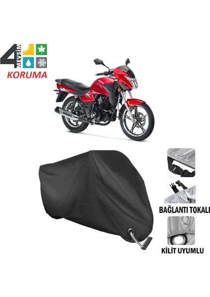 Kanuni S170T Branda Motosiklet Brandası Bağlantı ve Kilit Uyumlu Siyah