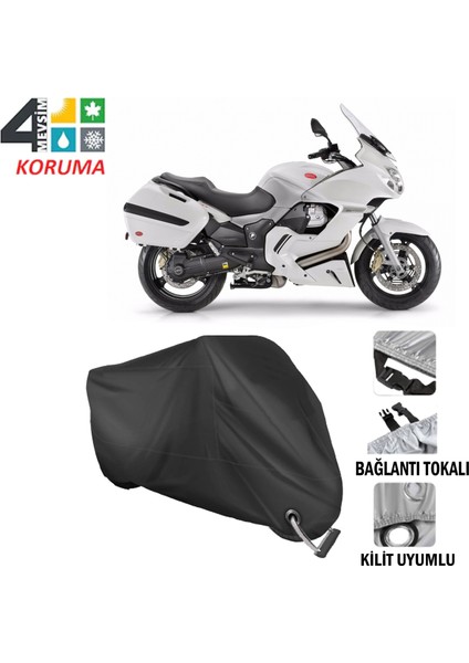 Moto Guzzi Norge 1200 Motosiklet Branda Bağlantı ve Kilit Uyumlu Siyah