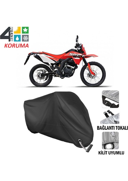 Kuba Str 250 Branda Motosiklet Brandası Bağlantı ve Kilit Uyumlu Siyah