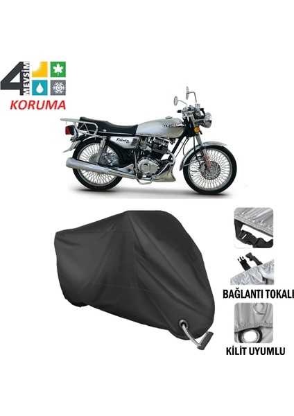 Kuba Filinta 200 Branda Motosiklet Brandası Bağlantı ve Kilit Uyumlu Siyah