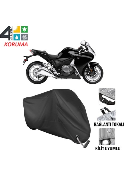 Honda Vfr 1200 F Branda Motosiklet Brandası Bağlantı ve Kilit Uyumlu Siyah