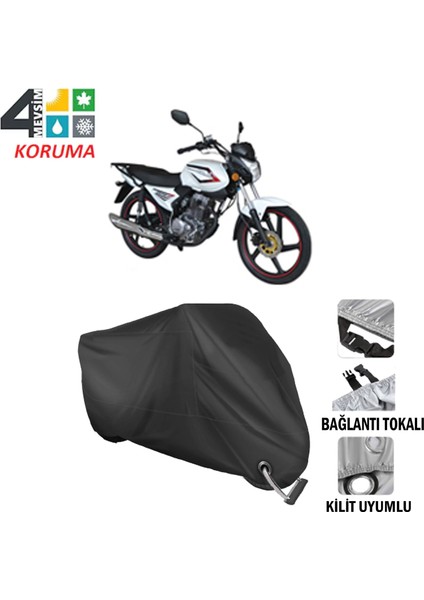 Kuba Xcg 100/150 Branda Motosiklet Brandası Bağlantı ve Kilit Uyumlu Siyah