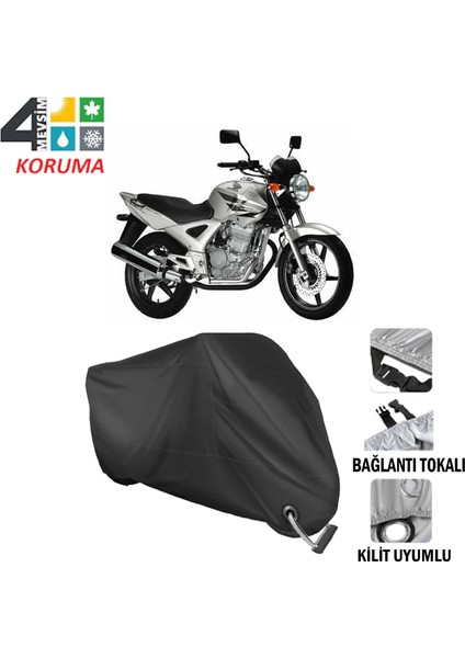 Honda Cbx 250 Twister Branda Motosiklet Brandası Bağlantı ve Kilit Uyumlu Siyah