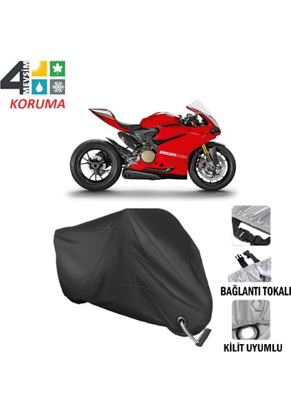 Ducati 1199 Panigale R Branda Motosiklet Brandası Bağlantı ve Kilit Uyumlu Siyah