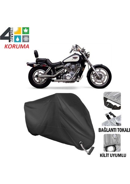 Honda Vt 1100 Shadow Branda Motosiklet Brandası Bağlantı ve Kilit Uyumlu Siyah