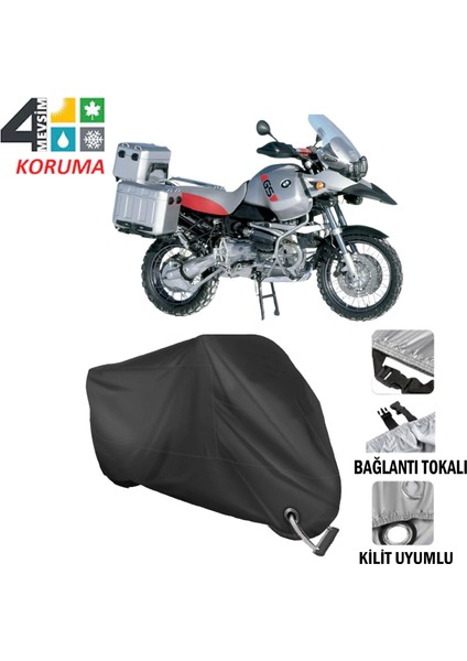 Bmw R 1150 Gs Adventure Branda Motosiklet Branda Arka Çanta Bağlantı ve Kilit Uyumlu Siyah