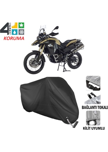 Bmw F 800 Gs Adventure Branda Motosiklet Brandası Bağlantı ve Kilit Uyumlu Siyah