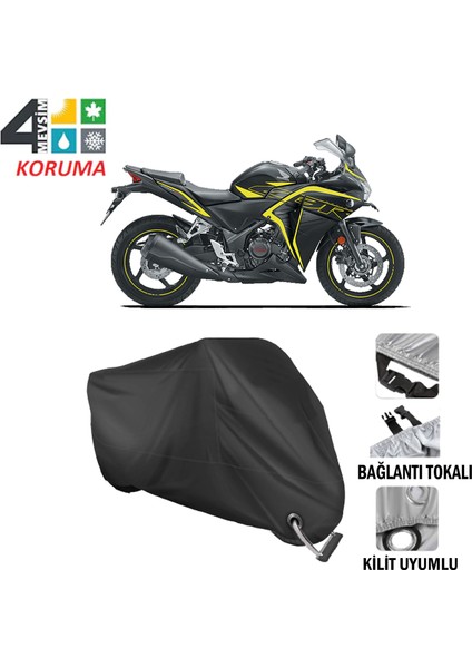 Honda Cbr 250R Branda Motosiklet Brandası Bağlantı ve Kilit Uyumlu Siyah