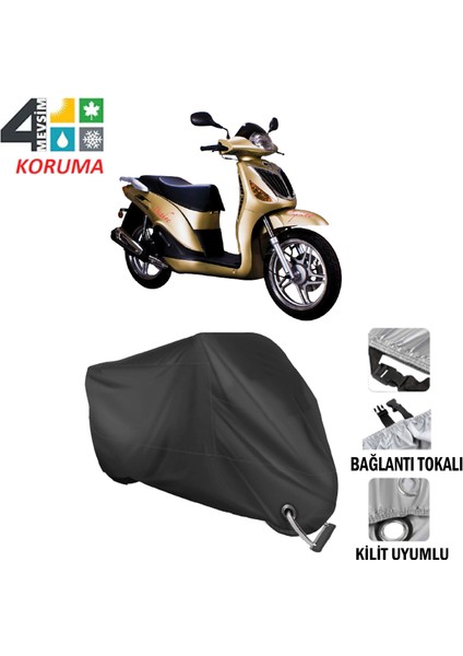 Dorado Arcon 150 Branda Motosiklet Brandası Bağlantı ve Kilit Uyumlu Siyah