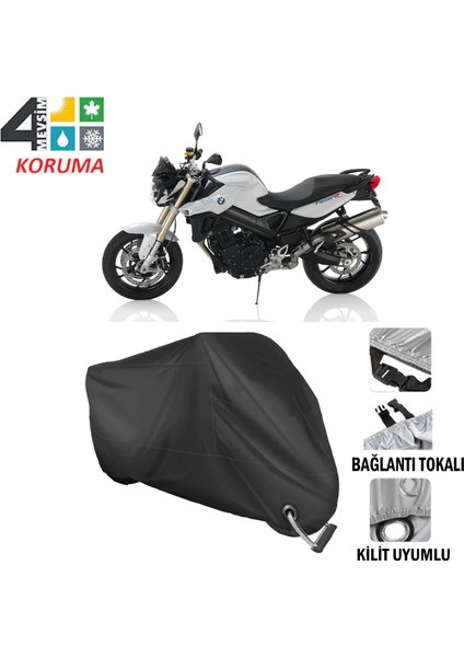 Bmw F 800 R Branda Motosiklet Brandası Bağlantı ve Kilit Uyumlu Siyah