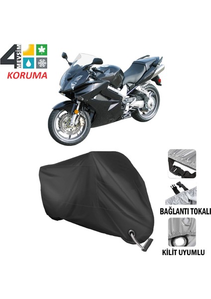 Honda Vfr 800 Branda Motosiklet Brandası Bağlantı ve Kilit Uyumlu Siyah