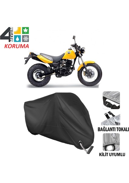 Hyosung Rt 125 Branda Motosiklet Brandası Bağlantı ve Kilit Uyumlu Siyah