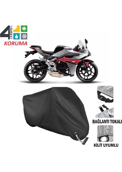 Hyosung Gd 250 R Branda Motosiklet Brandası Bağlantı ve Kilit Uyumlu Siyah