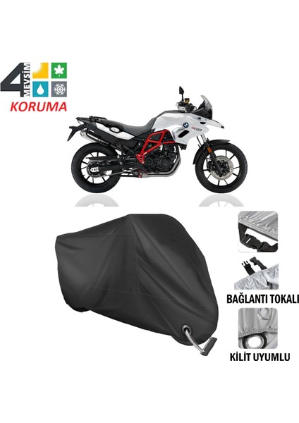 Bmw F 700 Gs Branda Motosiklet Brandası Bağlantı ve Kilit Uyumlu Siyah