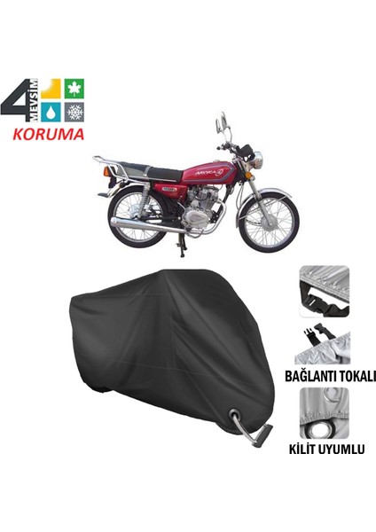 Arora Ar 125-3 Branda Motosiklet Brandası Bağlantı ve Kilit Uyumlu Siyah