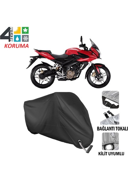 Bajaj Pulsar As 150 Branda Motosiklet Brandası Bağlantı ve Kilit Uyumlu Siyah