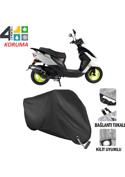 Arora Ar 150 T Branda Motosiklet Brandası Bağlantı ve Kilit Uyumlu Siyah