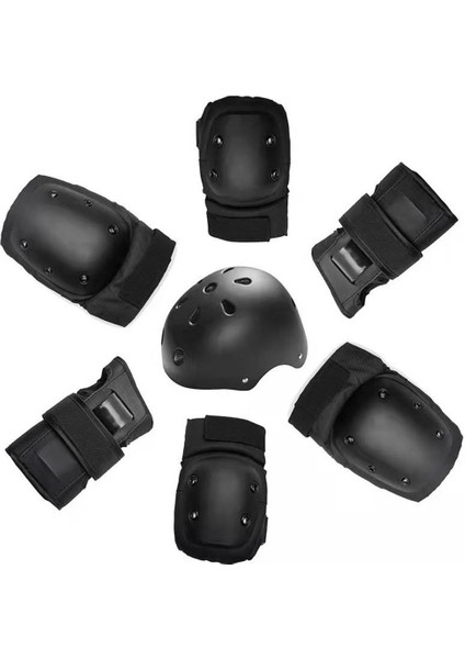 Kask Kiti, Dizlik, Dirseklik, Bileklik Siyah L Beden (Yurt Dışından)