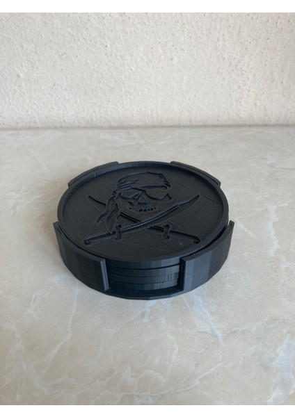 Pirate Skull - Korsan Bardak Altlığı Seti - Organik Plastik fiyatları