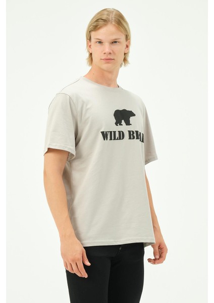 Erkek T-Shirt Ayı Baskılı Bear Tişört