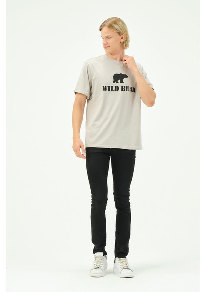 Erkek T-Shirt Ayı Baskılı Bear Tişört
