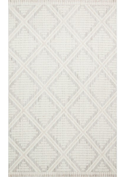 Cozy Czy 03 Grey Cream Hav Toz Vermez Modern Örgü Dokuma Iskandinav Halı