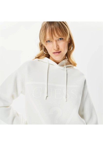 New Alisa Hooded Kadın Beyaz Sweatshirt