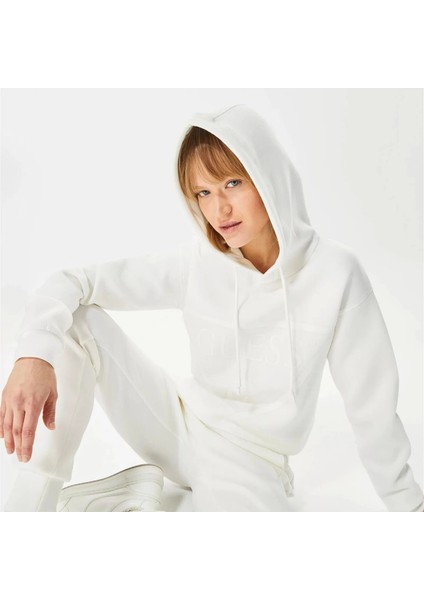 New Alisa Hooded Kadın Beyaz Sweatshirt modelleri