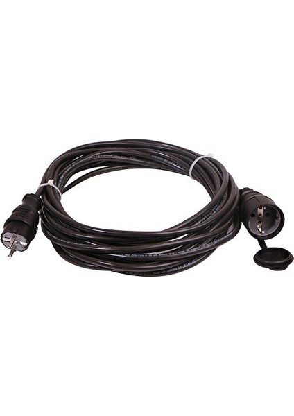 Kauçuk Başlıklı Tekli Seyyar Uzatma Kablosu 3 x 2.5 Ttr Tam Bakır Siyah