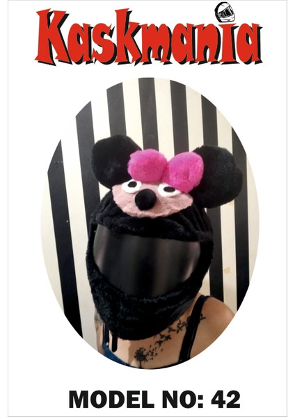 Peluş Kask Kılıfı Mini Mouse