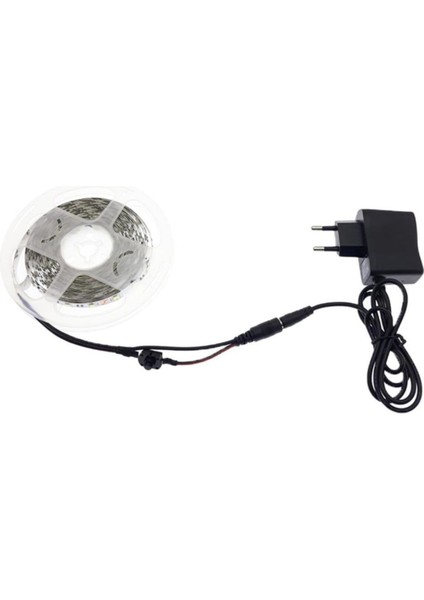 HLL Teknoloji 3 Çipli Beyaz Şerit LED 4 Metre 12V Adaptör Kuruluma Hazır Anahtarlı Set