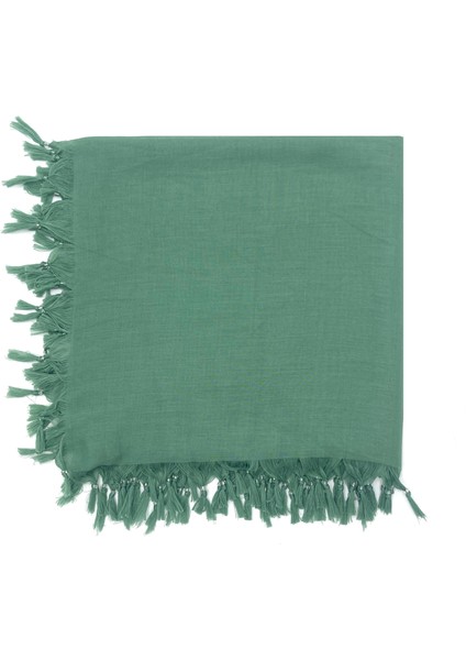 Düz Renk El Yapımı Boncuklu Yazma 110CM x 110CM