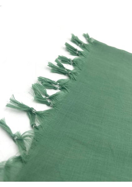 Düz Renk El Yapımı Boncuklu Yazma 110CM x 110CM
