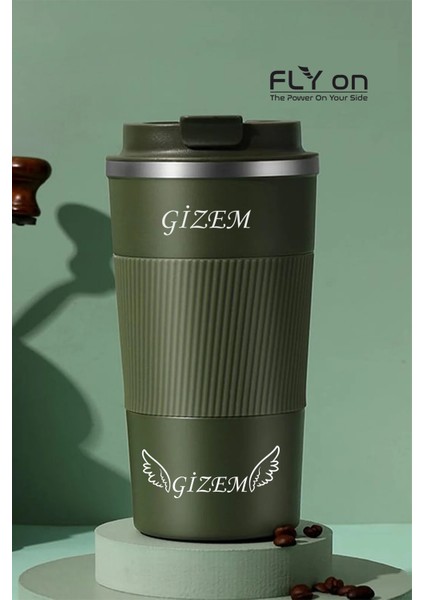 Kişiye Özel Çift Katmanlı Paslanmaz Çelik 500 Ml Kupa Araç Kahve Çay Termos Bardak -1549