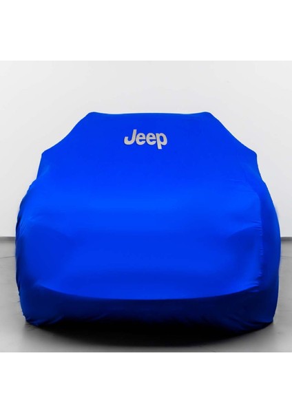 Jeep Commander (2021-) Kumaş Logolu Oto Branda Penye Örtü Mavi