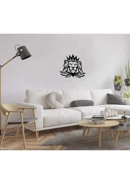 Metal Duvar Tablosu Dekoratif Aslan Kafası Desen 70*66 Cm.