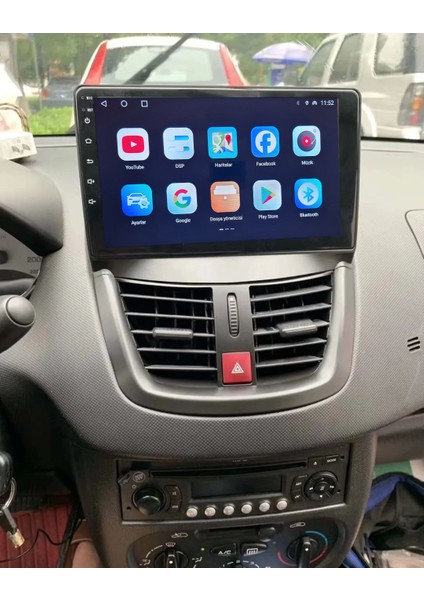 Peugeot 207 Android Sürüm 13 Kablosuz Carplay Navigasyon Multimedya 9 Inç Ekran 2gb Ram 32GB Rom Hafıza fiyatları