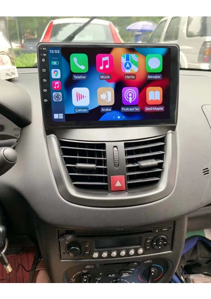 Peugeot 207 Android Sürüm 13 Kablosuz Carplay Navigasyon Multimedya 9 Inç Ekran 2gb Ram 32GB Rom Hafıza modelleri