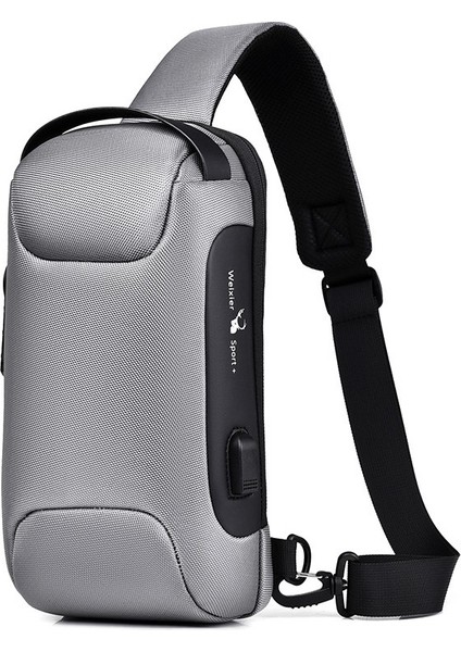 Ruichihu Erkek Şifreli Kilit Oxford Kumaş Spor Crossbody Omuz Çantası - Kahverengi (Yurt Dışından)