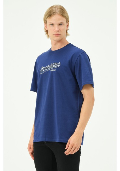 Erkek Nakış Baskılı Spor Oversize Tişört Tshirt