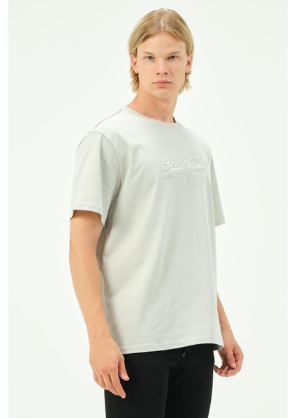 Erkek Nakış Baskılı Spor Oversize Tişört Tshirt